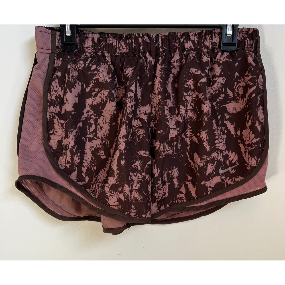 Nike Women Running Shorts Dri Fit‎ Athletic Gym Sz M Pink Brown Floral NWT